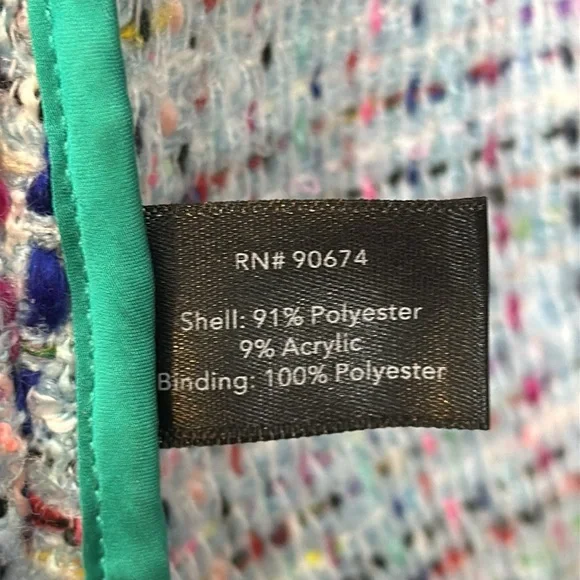 COPY - T6 Boston Proper Tweed Open Front Blazer Spring Colors Career size 6 - Picture 5 of 12